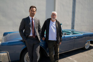 Manuel Garcia-Rulfo with Michael Connelly, showing their partnership in bringing The Lincoln Lawyer to life
