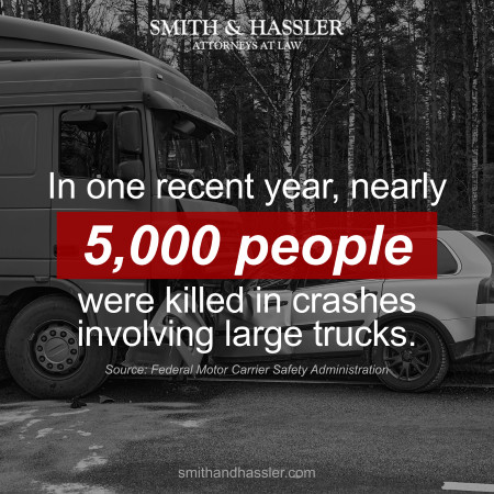 In one recent year, nearly 5,000 lives were lost in crashes involving large trucks