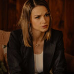 Kayla Wallace as Rebecca Falcone, the landman lawyer actress in Taylor Sheridan's Landman series.