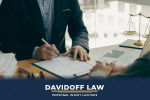 A lawyer reviewing documents, symbolizing secure legal representation