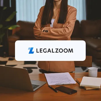 LegalZoom Online Legal Services Logo with Business Professional