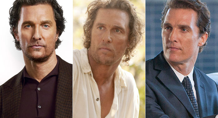 Matthew McConaughey in The Gentlemen, Mud, and The Lincoln Lawyer, highlighting his versatility and range in different roles.