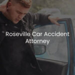 Man getting out of car after a car accident in Roseville, CA
