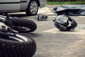 Motorcycle accident scene in New Orleans requiring a motorcycle accident lawyer