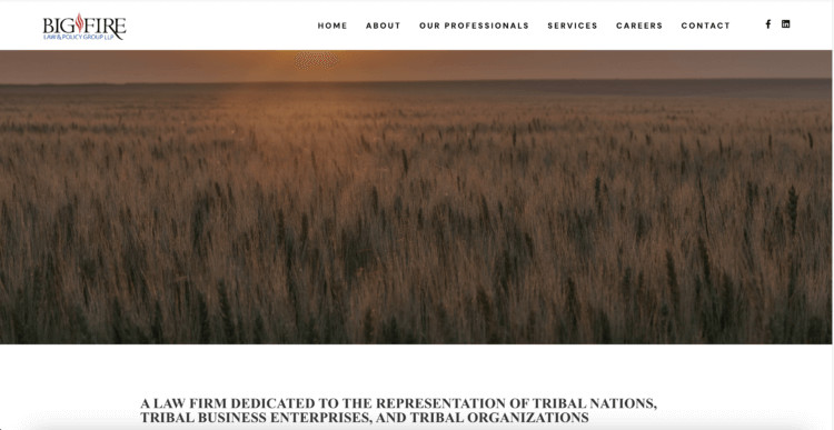 Big Fire Law &amp; Policy Group LLP website screenshot