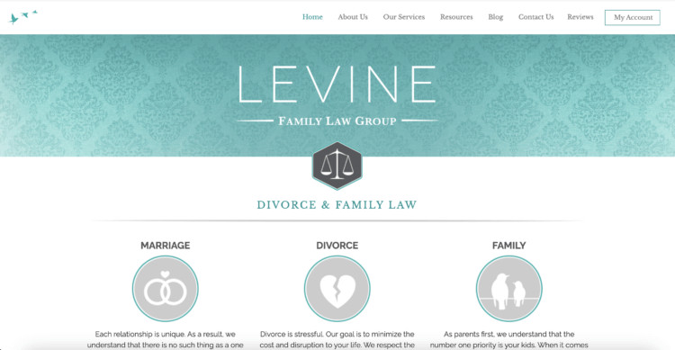 Levine Family Law Group website screenshot