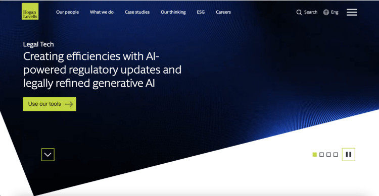 Hogan Lovells website screenshot