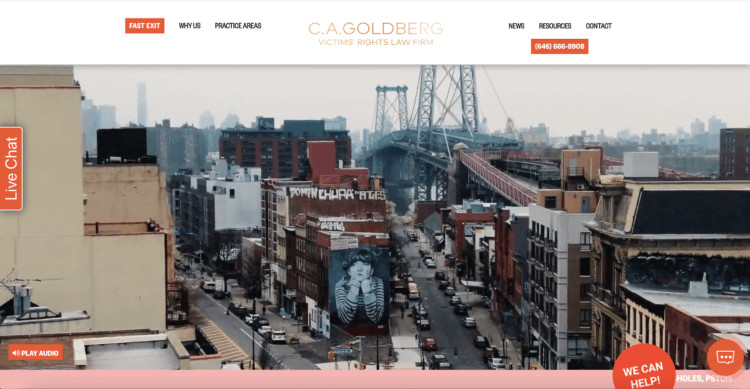 C.A. Goldberg, PLLC website screenshot