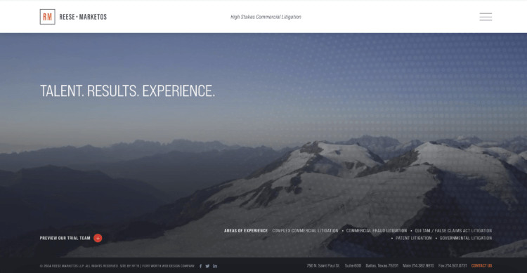 Reese Marketos website screenshot