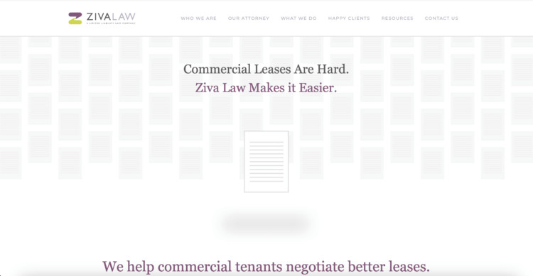 Ziva Law website screenshot