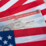 immigrant woman with work permit at home