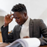 CPA lawyer reviewing financial documents