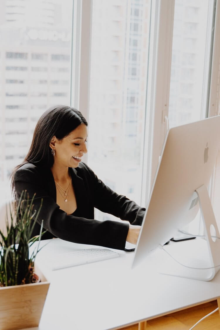 A freelance legal assistant working remotely